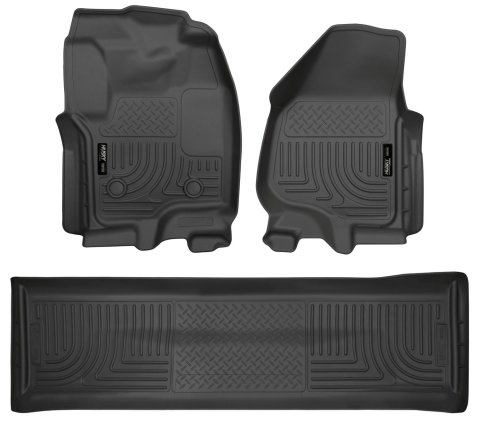 Husky Liners 2012.5 Ford SD Crew Cab WeatherBeater Combo Black Floor Liners (w/o Manual Trans Case) thumbnail 1