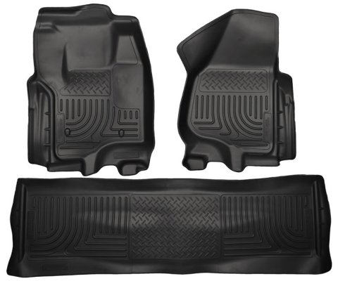Husky Liners 2012.5 Ford SD Crew Cab WeatherBeater Combo Black Floor Liners (w/o Manual Trans Case) thumbnail 2