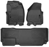 Husky Liners 2012.5 Ford SD Super Cab WeatherBeater Combo Black Floor Liners (w/o Manual Trans Case) thumbnail 1