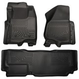Husky Liners 2012.5 Ford SD Super Cab WeatherBeater Combo Black Floor Liners (w/o Manual Trans Case) thumbnail 2