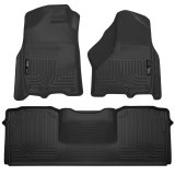 Husky Liners 10-12 Dodge Ram 2500/3500 Mega Cab WeatherBeater Combo Black Floor Liners thumbnail 1