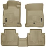 Husky Liners 2013 Honda Accord WeatherBeater Tan Front & 2nd Seat Floor Liners (4-Door Sedan Only) thumbnail 1