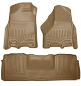 Husky Liners 10-12 Dodge Ram 2500/3500 Mega Cab WeatherBeater Combo Tan Floor Liners thumbnail 5