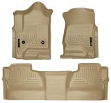 Husky Liners 14 Chevrolet Silverado/GMC Sierra WeatherBeater Tan Front & 2nd Seat Floor Liners thumbnail 1