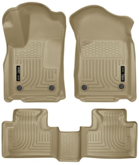 Husky Liners 16-22 Dodge Durango Weatherbeater Tan Front & 2nd Seat Floor Liners thumbnail 1