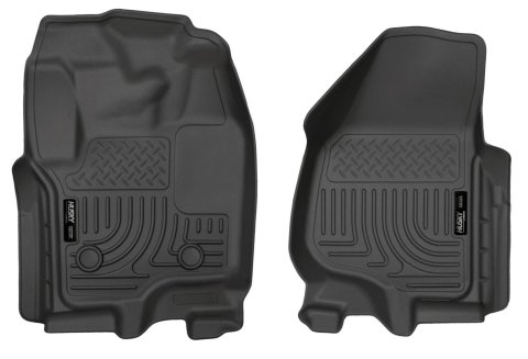 Husky Liners 12-15 Ford Super Duty Crew & Extended Cab WeatherBeater Front Row Black Floor Liners thumbnail 1