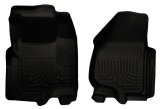 Husky Liners 11-12 Ford Super Duty Crew & Extended Cab WeatherBeater Front Row Black Floor Liners thumbnail 1