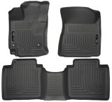 Husky Liners 15 Toyota Venza WeatherBeater Front & Second Row Tan Floor Liners Black thumbnail 3