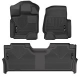 Husky Liners 21-23 Ford F-150 CC SC X-Act Contour Front & Second Row Seat Floor Liners - Black thumbnail 8