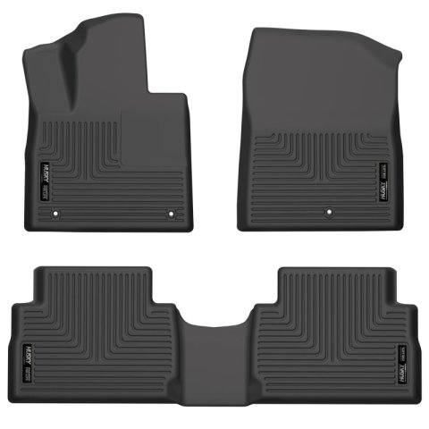 Husky Liners 21-22 Hyundai Santa Fe WeatherBeater Front & 2nd Seat Floor Liners - Black thumbnail 2