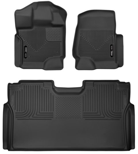Husky Liners 15-23 Ford F-150 SuperCrew Cab X-Act Contour Front & 2nd Row Seat Floor Liners - Black thumbnail 2