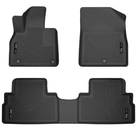 Husky Liners 20-22 Hyundai Palisade Weatherbeater Black Front & 2nd Seat Floor Liners thumbnail 1