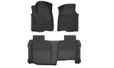 Husky Liners 19-24 Chevy Silverado1500/GMC Sierra1500 X-Act Front + 2nd Seat Floor Liner Set-Black thumbnail 3