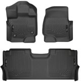 Husky Liners 21-24 Ford F-150 SuperCrew Weatherbeater Black Front & 2nd Seat Floor Liners thumbnail 1