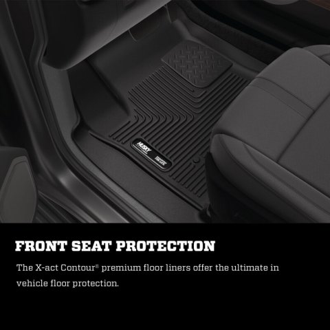 Husky Liners 2024 Toyota Tacoma Crew Cab w/Automatic Trans. X-act Contour Front Floor Liner - Black thumbnail 2