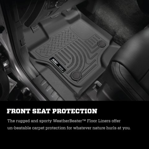 Husky Liners 2024 Ford Ranger CC/SuperCrew Weatherbeater Front & 2nd Seat Floor Liners - Black thumbnail 5