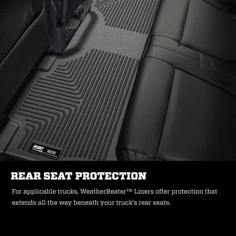 Husky Liners 2024 Toyota Tacoma CC/DC (No Hybrid) Weatherbeater Front & 2nd Seat Floor Liners - Blk thumbnail 3