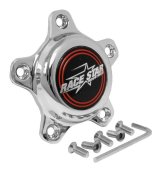 Race Star 5 Lug Cap Tall Plastic Chrome (incl. Medallion & Screws) thumbnail 2