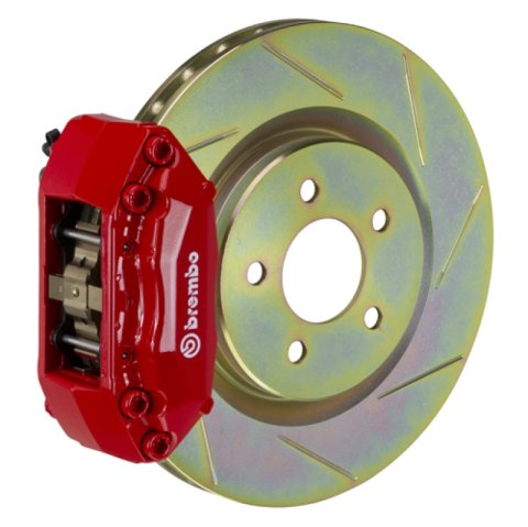 Brembo 15-21 Golf (Mk7) Front GT BBK 4 Piston Cast 2pc 330x28 1pc Rotor Slotted Type-1-Red