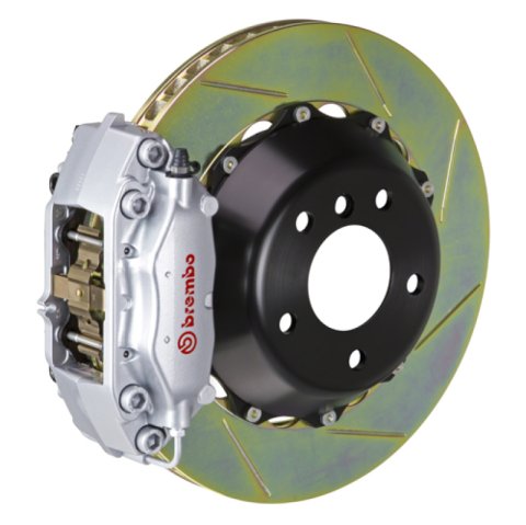 Brembo 23+ GR Corolla Rear GT BBK 4 Piston Cast 345x28 2pc Rotor Slotted Type-1-Silver thumbnail 1