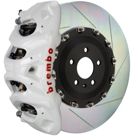 Brembo 20+ Model Y Front GT BBK 6 Piston Cast 380x34 2pc Rotor Slotted Type-1- White