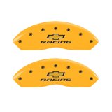 MGP 4 Caliper Covers Engraved Front & Rear Chevy Racing Yellow Power Coat Finish Black Characters thumbnail 6