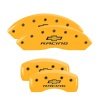 MGP 4 Caliper Covers Engraved Front & Rear Chevy Racing Yellow Power Coat Finish Black Characters thumbnail 8