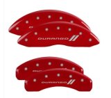 MGP 4 Caliper Covers Engraved Front & Rear 11-18 Dodge Durango Red Finish Silver Durango II Logo thumbnail 4