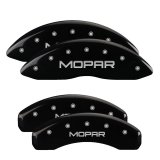 MGP 4 Caliper Covers Engraved Front & Rear 11-18 Dodge Durango Black Finish Silver Mopar Logo thumbnail 1
