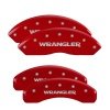 MGP 4 Caliper Covers Engraved Front & Rear 2018 Jeep Wrangler Red Finish Silver Wrangler Logo thumbnail 4