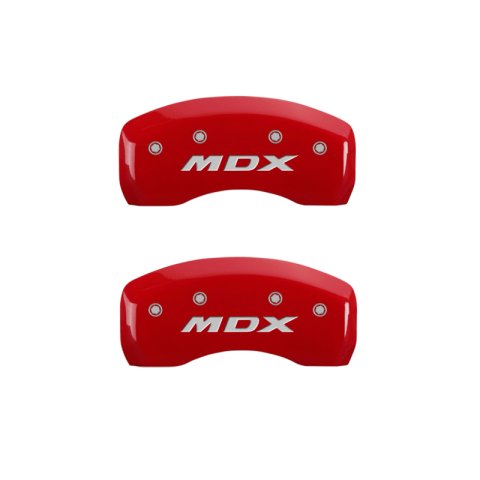 MGP 4 Caliper Covers Front Acura Rear MDX Red Finish Silver Characters thumbnail 3