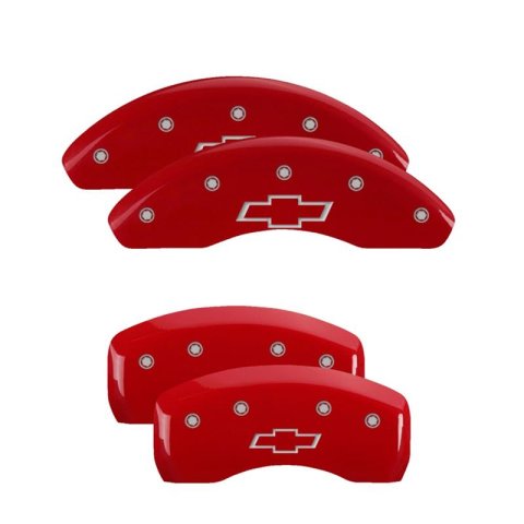 MGP 4 Caliper Covers Engraved Front/Rear Red Powder Coat Finish Sil. Charac 18-19 Chevy Equinox thumbnail 1