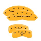 MGP 4 Caliper Covers Engraved Front Mustang Rear Bar & Pony Yellow Finish Blk Char 2004 Ford Mustang thumbnail 6