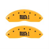 MGP 4 Caliper Covers Engraved Front & Rear Mach 1 Yellow Finish Black Char 2004 Ford Mustang thumbnail 1