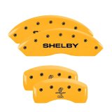 MGP 4 Caliper Covers Engraved Front Shelby Rear Snake Yellow Finish Black Char 2003 Ford Mustang thumbnail 7