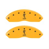 MGP 4 Caliper Covers Engraved Front & Rear Tiffany Snake Yellow Finish Black Char 2004 Ford Mustang thumbnail 1