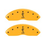 MGP 4 Caliper Covers Engraved Front & Rear Tiffany Snake Yellow Finish Black Char 2004 Ford Mustang thumbnail 5