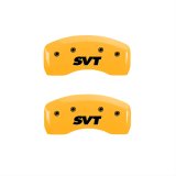 MGP 4 Caliper Covers Engraved Front & Rear SVT Yellow Finish Black Char 2003 Ford Mustang thumbnail 2
