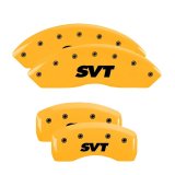 MGP 4 Caliper Covers Engraved Front & Rear SVT Yellow Finish Black Char 2003 Ford Mustang thumbnail 3