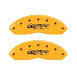 MGP 4 Caliper Covers Engraved Front & Rear Lightning Yellow Finish Black Char 2000 Ford F-150 thumbnail 1