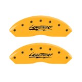 MGP 4 Caliper Covers Engraved Front & Rear Lightning Yellow Finish Black Char 2000 Ford F-150 thumbnail 4