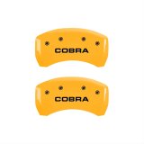 MGP 4 Caliper Covers Engraved Front & Rear Cobra Yellow Finish Black Char 2006 Ford Mustang thumbnail 1