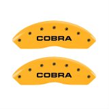 MGP 4 Caliper Covers Engraved Front & Rear Cobra Yellow Finish Black Char 2006 Ford Mustang thumbnail 2