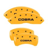 MGP 4 Caliper Covers Engraved Front & Rear Cobra Yellow Finish Black Char 2006 Ford Mustang thumbnail 3