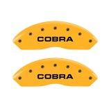 MGP 4 Caliper Covers Engraved Front & Rear Cobra Yellow Finish Black Char 2006 Ford Mustang thumbnail 5
