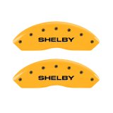 MGP 4 Caliper Covers Engraved Front Shelby Rear Snake Yellow Finish Black Char 2007 Ford Mustang thumbnail 6