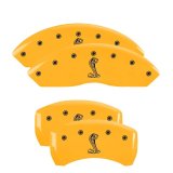 MGP 4 Caliper Covers Engraved Front & Rear Tiffany Snake Yellow Finish Black Char 2005 Ford Mustang thumbnail 3