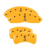 MGP 4 Caliper Covers Engraved Front & Rear Tiffany Snake Yellow Finish Black Char 2005 Ford Mustang thumbnail 5