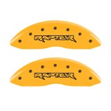 MGP 4 Caliper Covers Engraved Front & Rear Raptor Yellow Finish Black Char 2011 Ford F-150 thumbnail 6