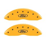 MGP 2 Caliper Covers Engraved Front Oval Logo/Ford Yellow Finish Blk Char 1998 Ford E-150 thumbnail 2